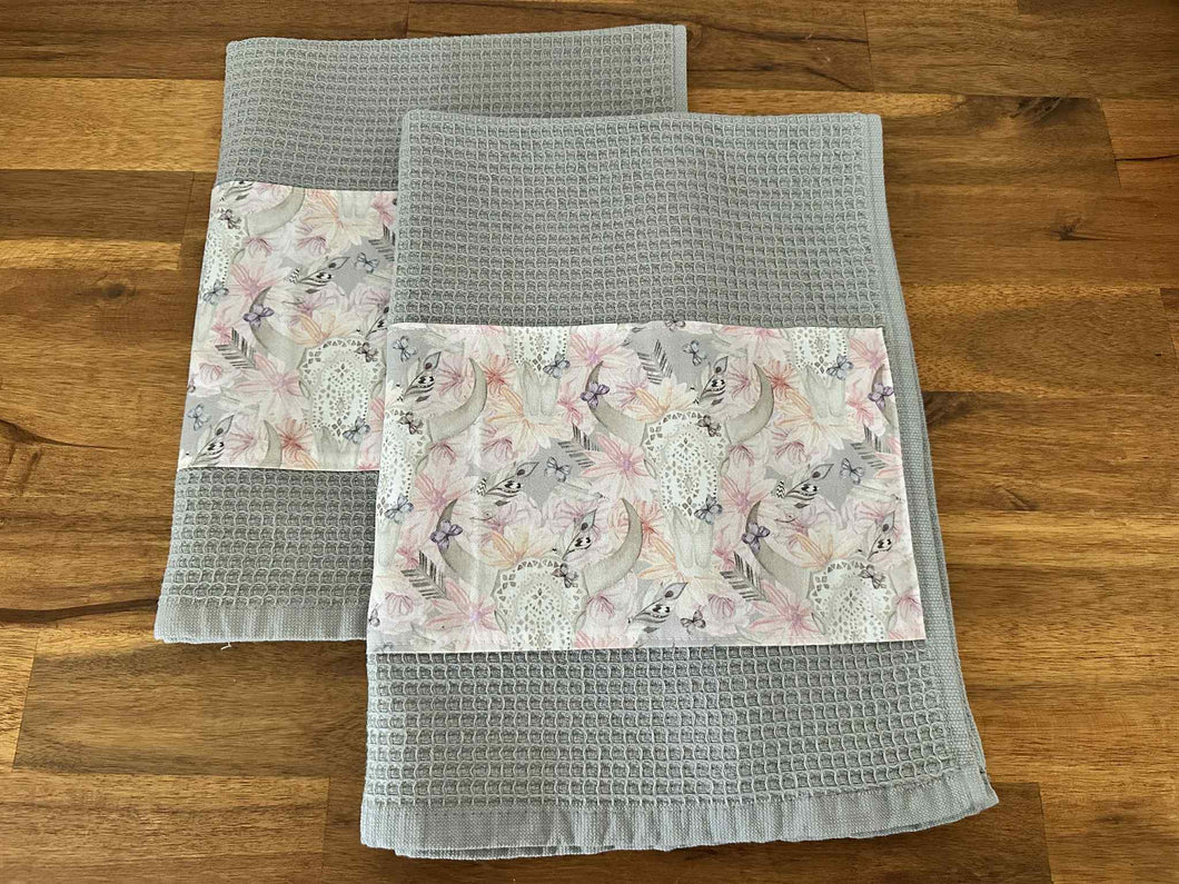 Tea Towel Set - Boho Bullskull