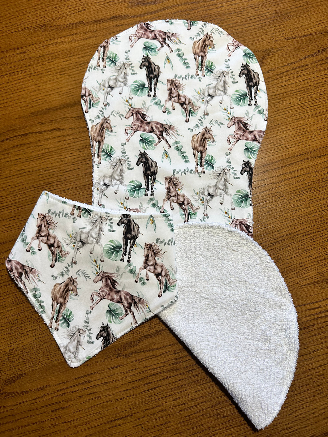 Bib & Burp Cloth Set - Eucalyptus Horse