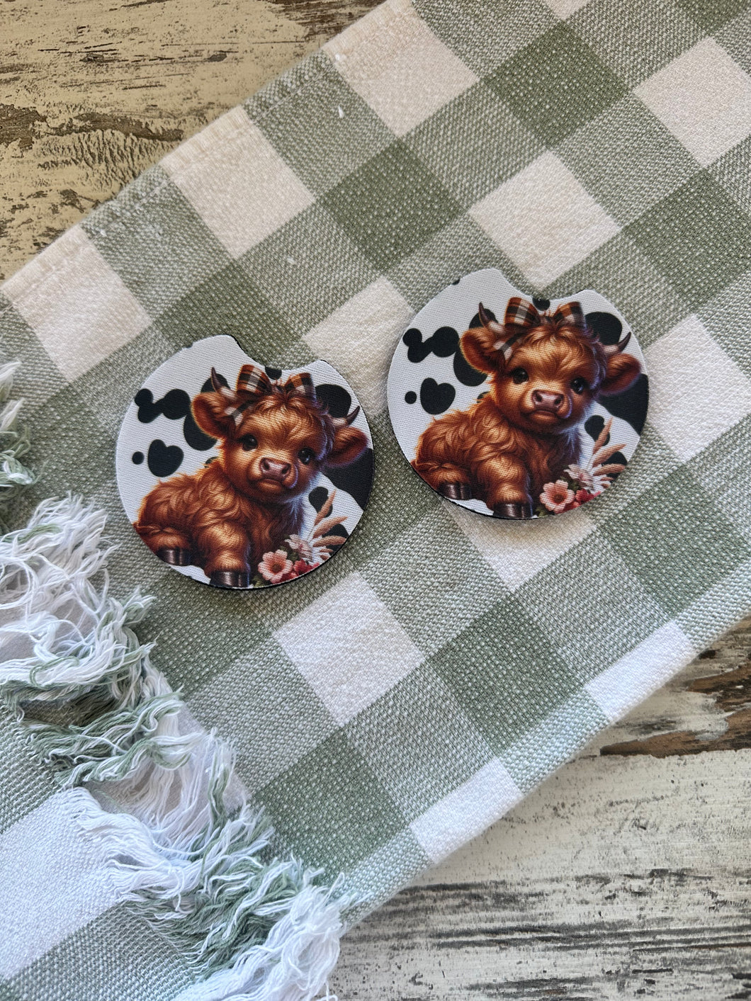 Car Coasters - Highland Calf