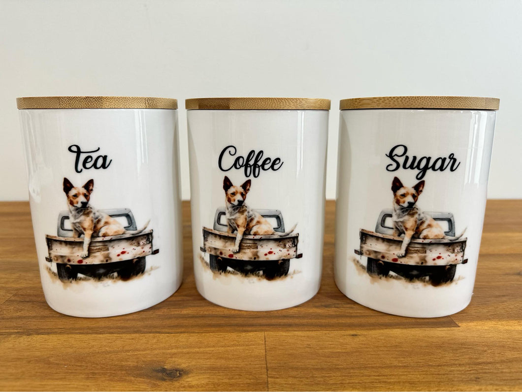 Country Storage Canisters - Red Cattle Dog Collection