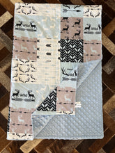 Load image into Gallery viewer, PRE-ORDER Minky Blanket - Little Man - Baby Blue
