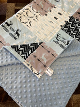 Load image into Gallery viewer, PRE-ORDER Minky Blanket - Little Man - Baby Blue
