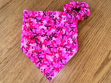 Load image into Gallery viewer, Neck Scarf &amp; Scrunchie - Pink Ribbon
