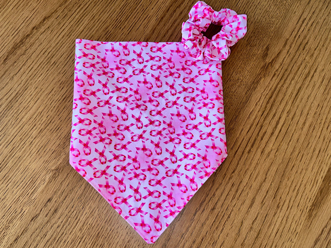 Neck Scarf & Scrunchie - Pink Ribbon