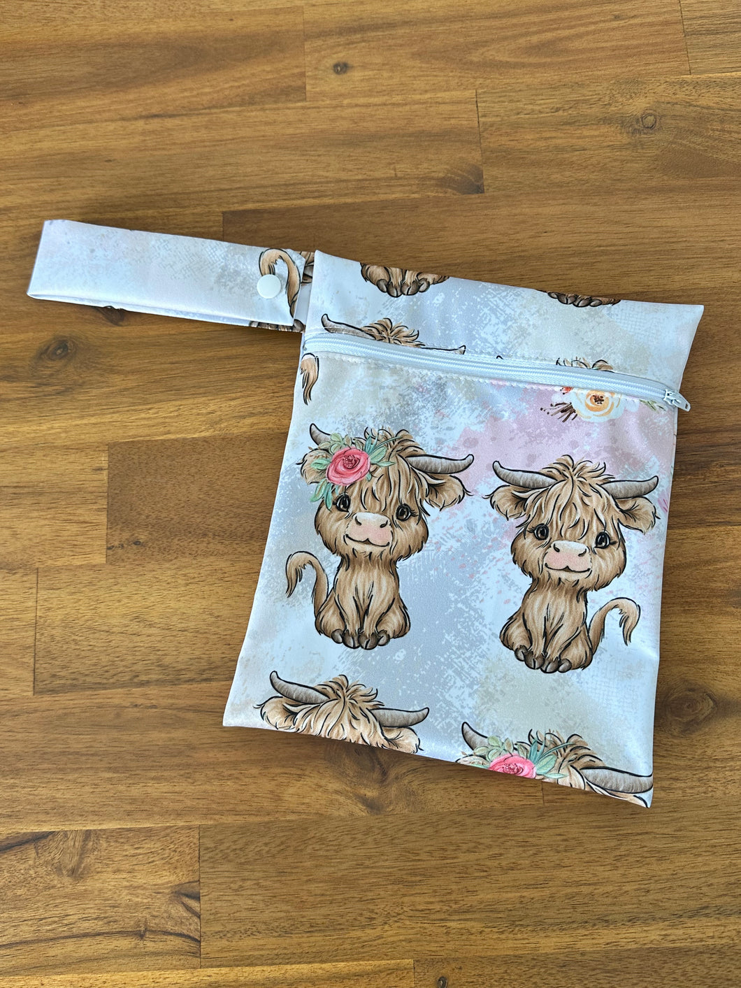 Wet Bag - Pink Highland Cow