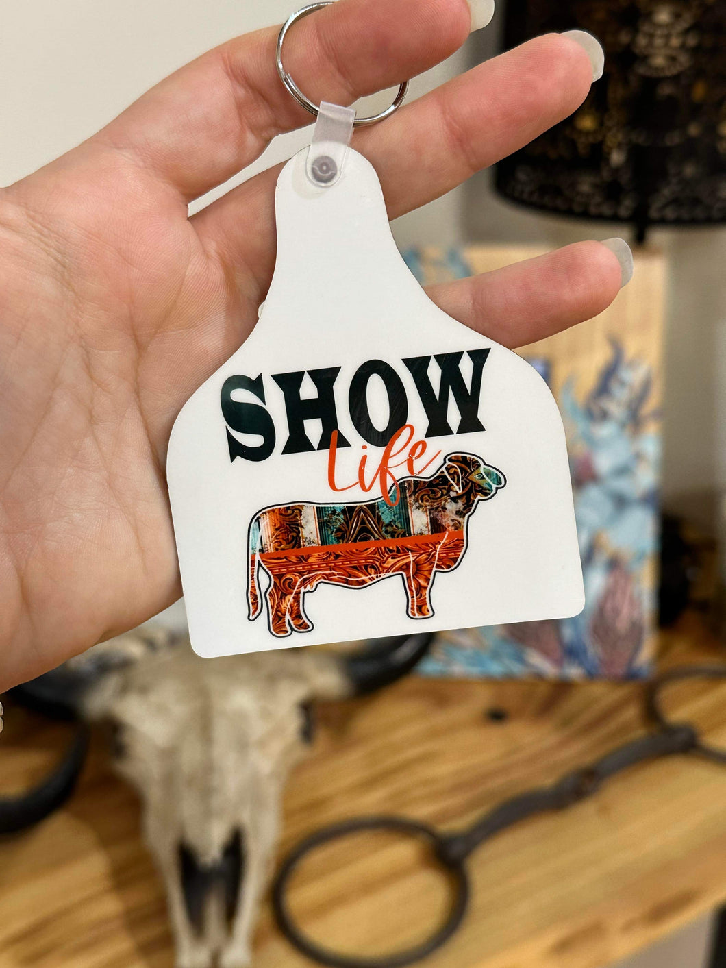 Show Life - Cow Tag Keyring