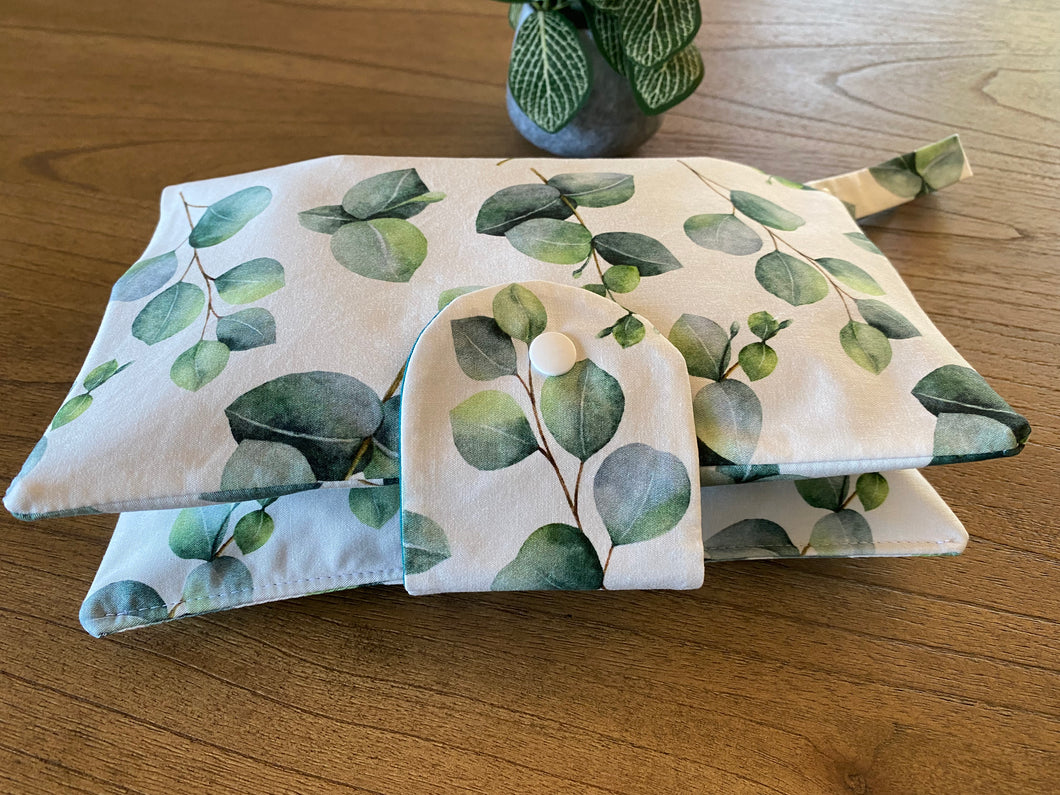 Nappy Wallet - White Eucalyptus Leaves