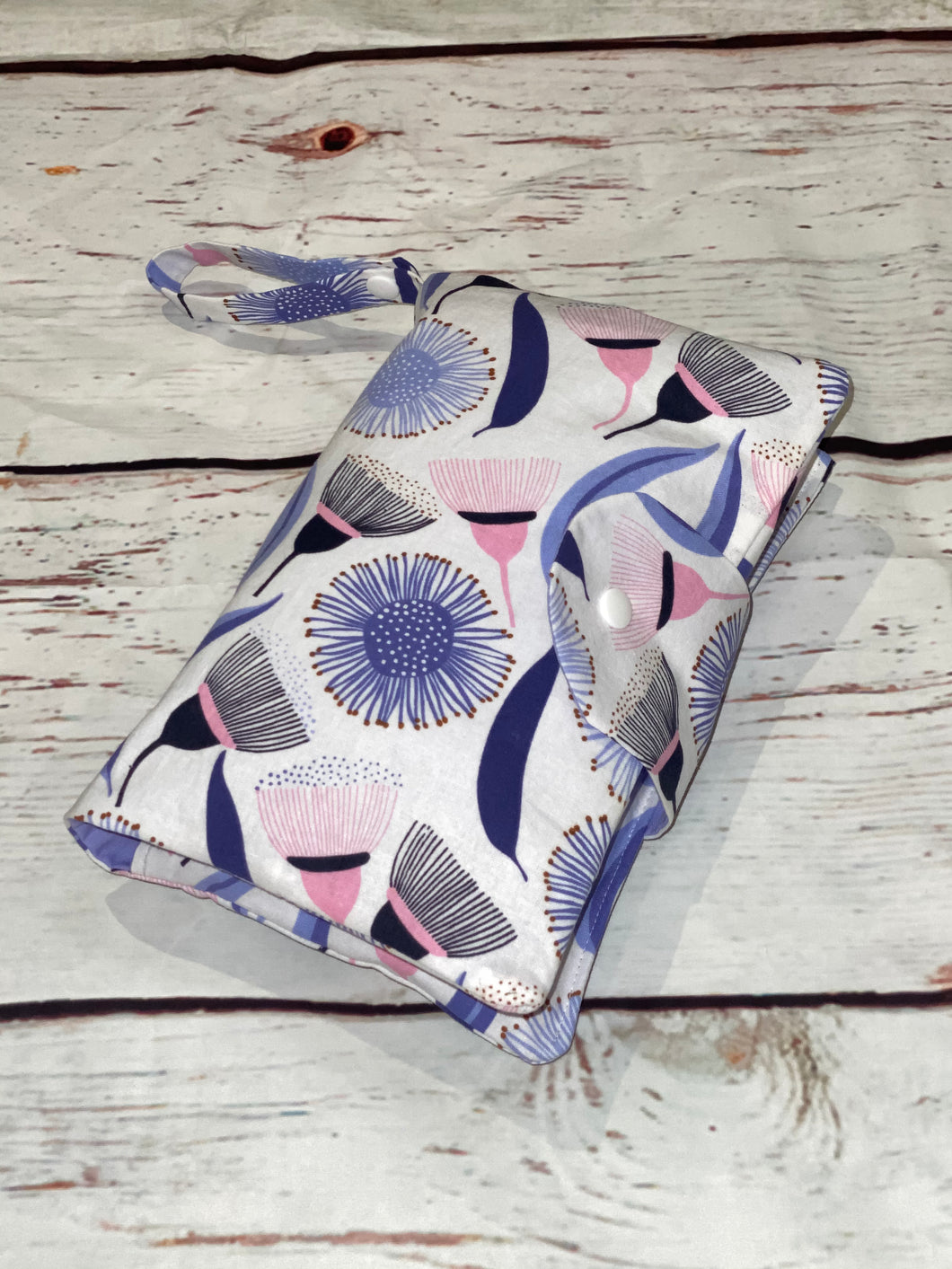 SALE - Nappy Wallet - Purple Eucalyptus Flowers