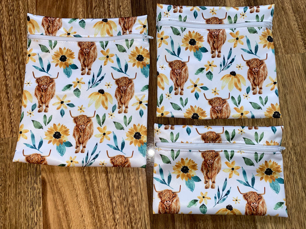 Reusable Snack Bags - Highland Cow