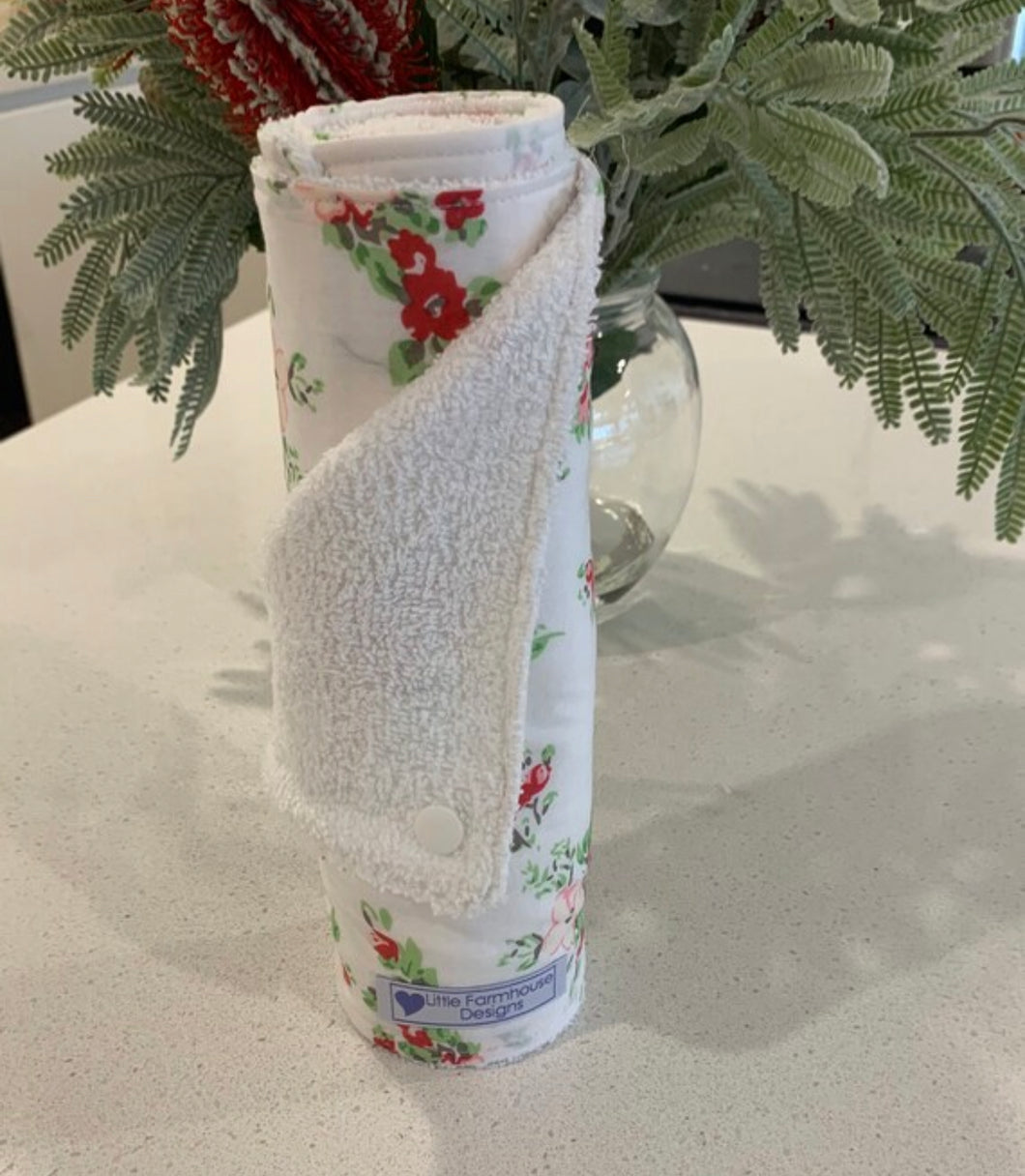 SALE - Reusable Kitchen Towel - Red Flowers