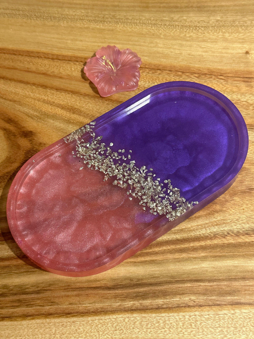 Resin Jewellery Tray - Pink/Purple