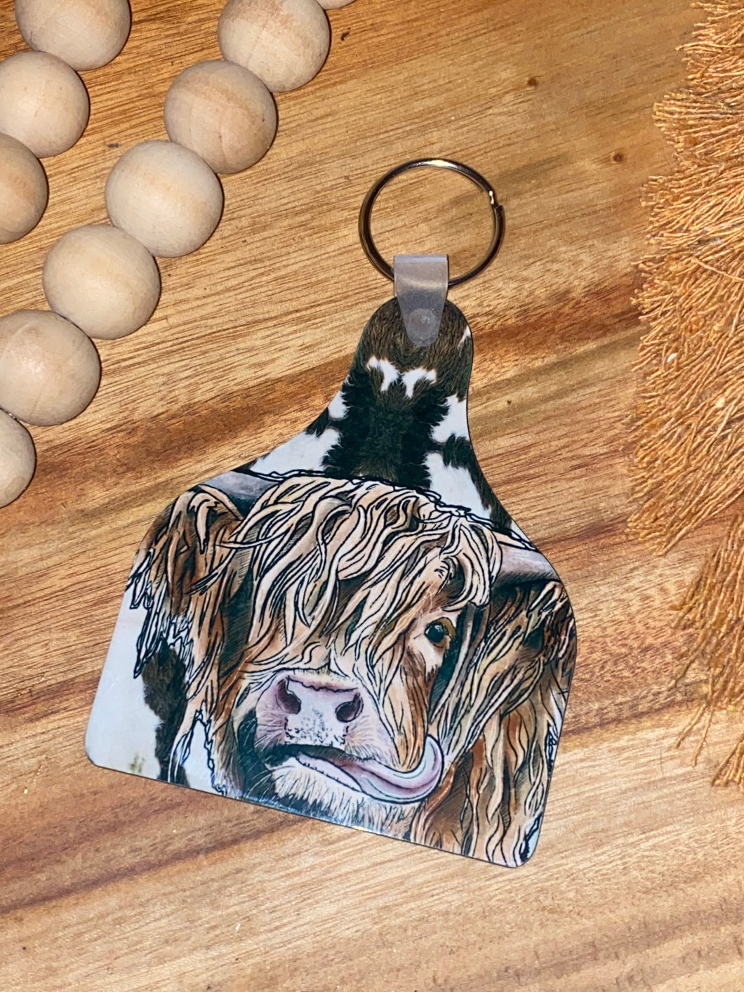 Cow Tag Keyrings