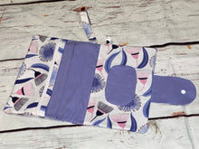 Load image into Gallery viewer, SALE - Nappy Wallet - Purple Eucalyptus Flowers
