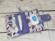 Load image into Gallery viewer, SALE - Nappy Wallet - Purple Eucalyptus Flowers
