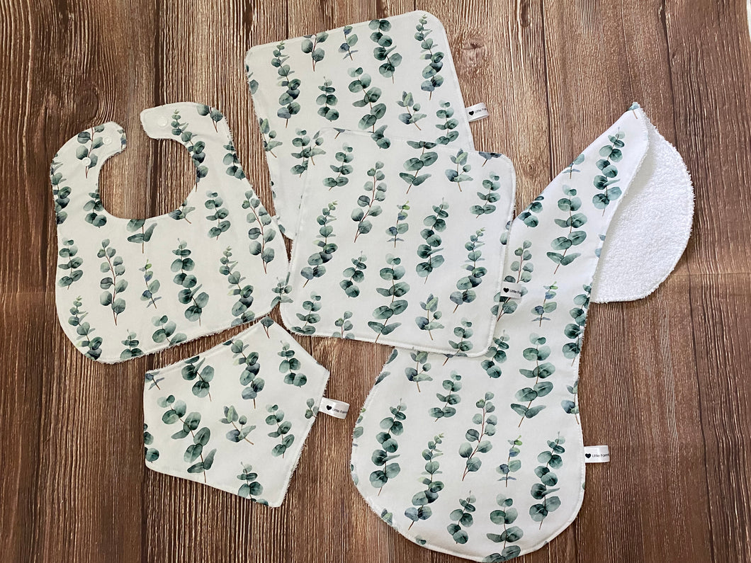 Bib, Burp & Wash Cloth Set - Eucalyptus